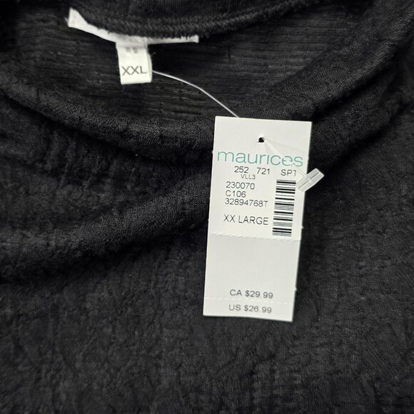 Maurices Shirt Womens 2XL Black Sleeveless Mock Neck Textured Burnout Knit Top - Picture 10 of 10